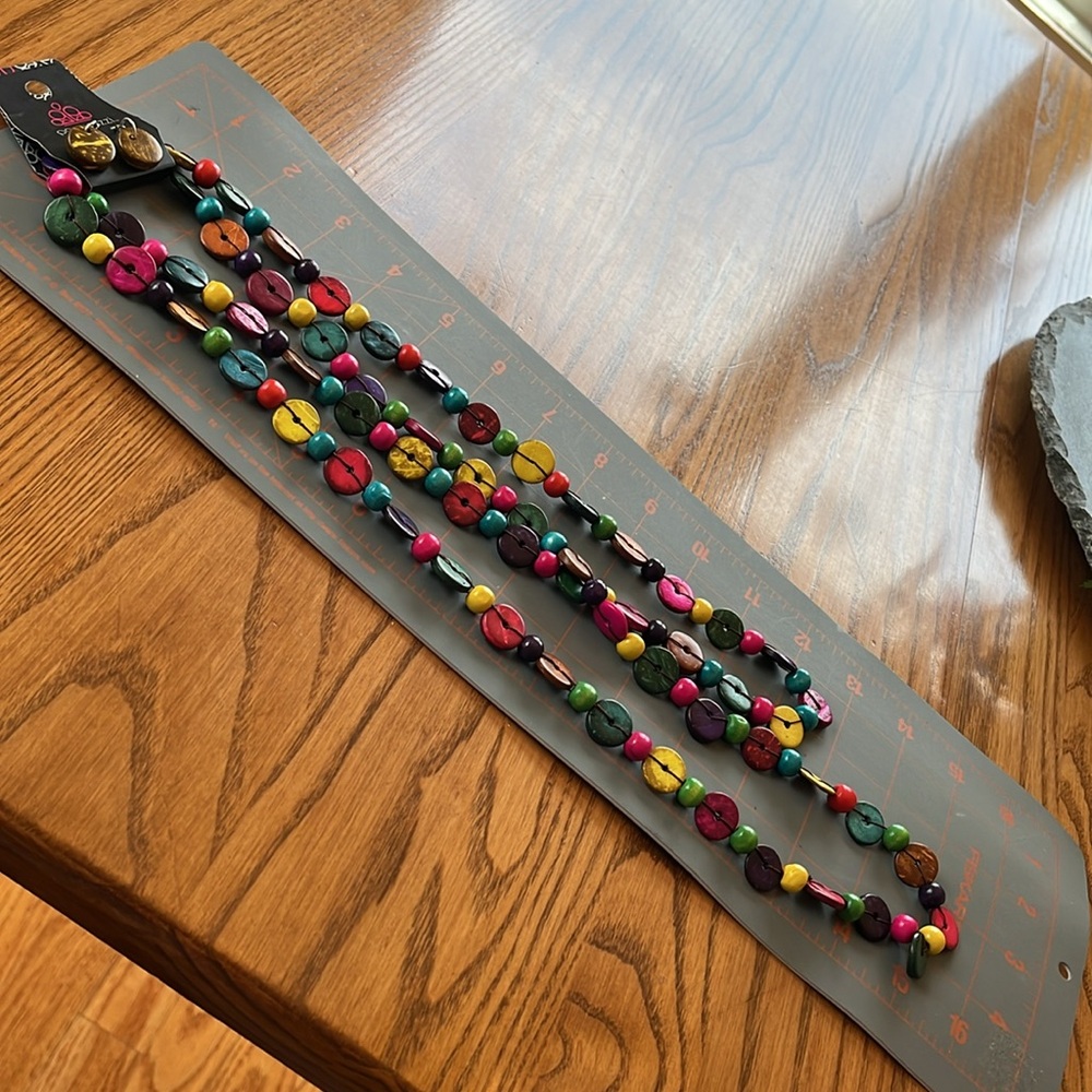 Paparazzi Long Colorful Beaded Necklace w earrings NIP 3/15 - Picture 11 of 16